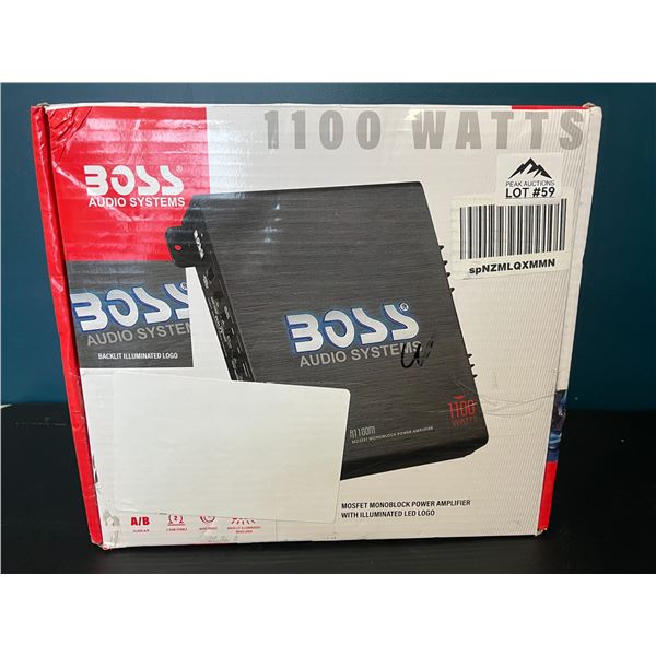 Lot of 1 BOSS Audio Systems 1100 Monoblock Power Car Stereo Amplifier w/ Illiumunation (R1100M)