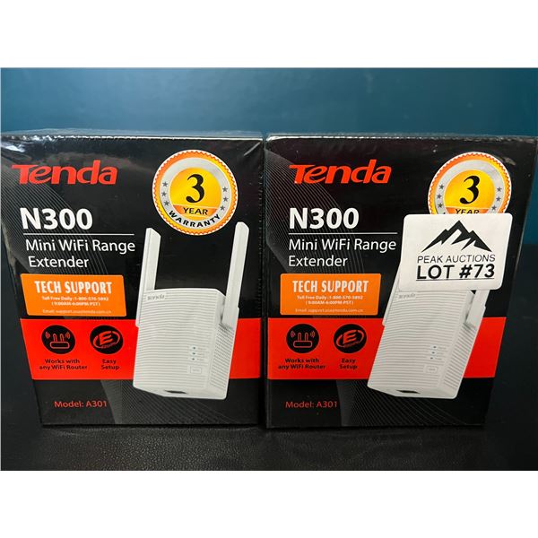 Lot of 2 Tenda N300 Mini WiFi Range Extenders