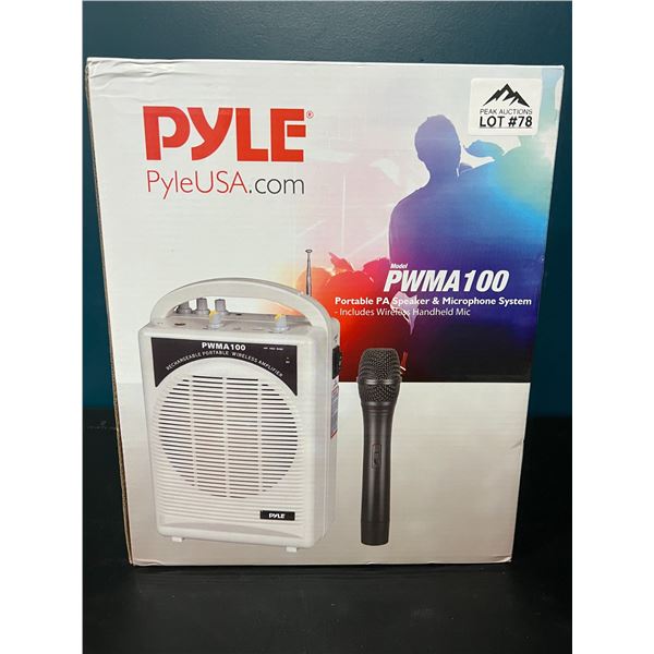 Lot of 1 PYLE PWMA100 Wireless Portable Rechargeable PS System w/ Wireless Microphone