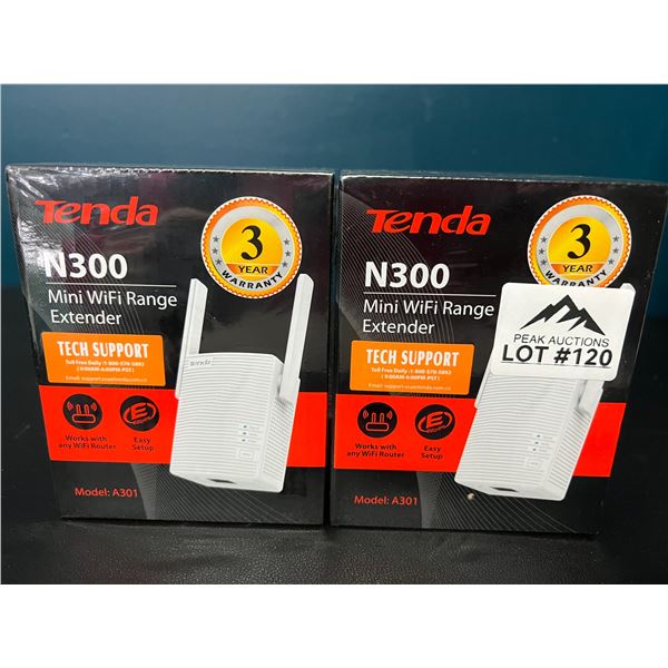 Lot of 2 Tenda N300 Mini WiFi Range Extenders