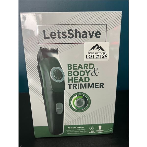 Lot of 1 LetsShave Rechargeable Beard, Body, & Head Trimmer All-In-One