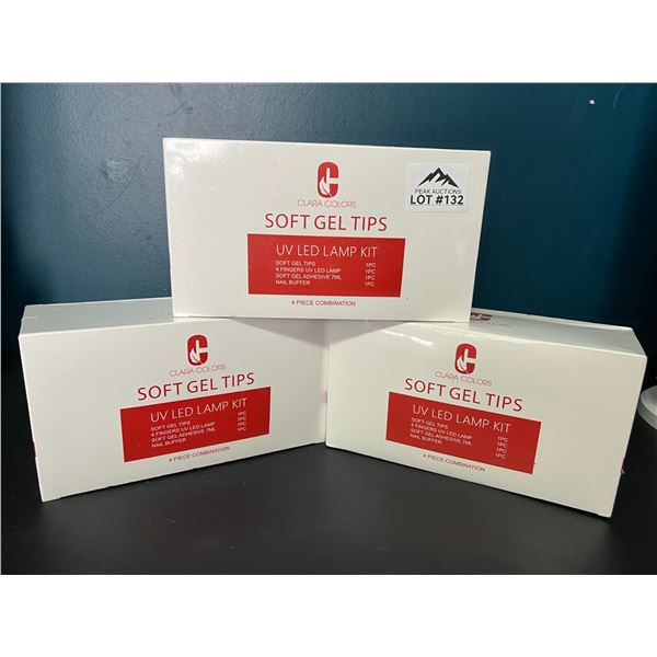 Lot of 3 Clara Colors UV LED Nail Lamp/Soft Gel Kits