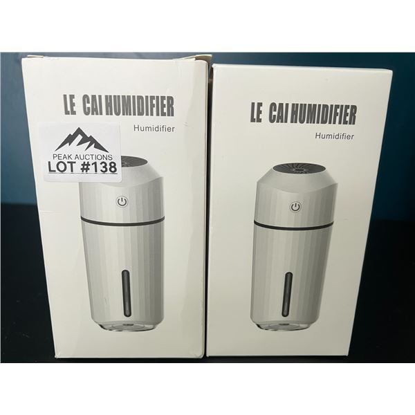 Lot of 2 Portable Desktop Humidifiers