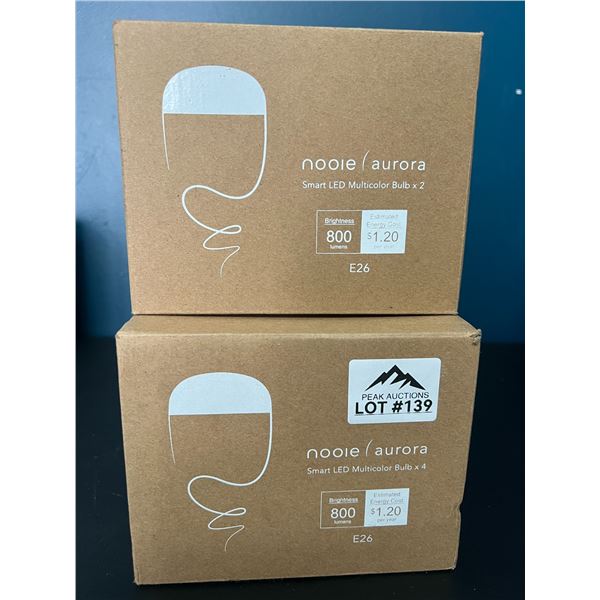 Lot of 2 Multi-Packs of Nooie Aurora Smart LED Multicolor Bulbs8 (6 bulbs total!)