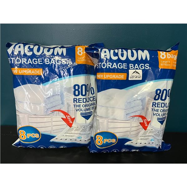Lot of 2 Multi-Packs of Vacuum Storage Bags (8 Large & Jumbo Bags per Pack)