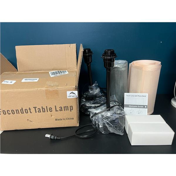 Lot of 2 Touch Table Lamps w/ USB Ports for Charging