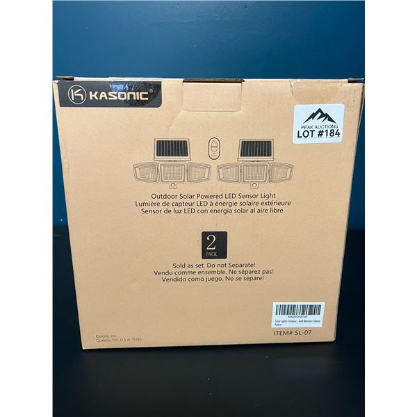 Lot of Kasonic Outdoor LED Solar Powered Sensor Lights (2 PACK)