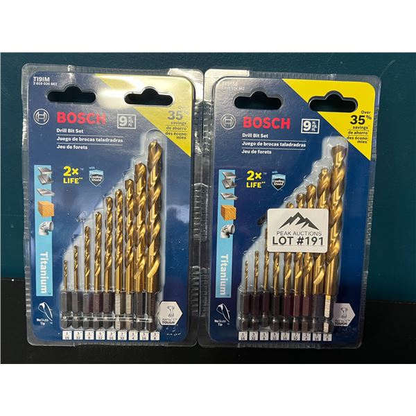 Lot of 2 Bosch Titanium Drill Bit Sets
