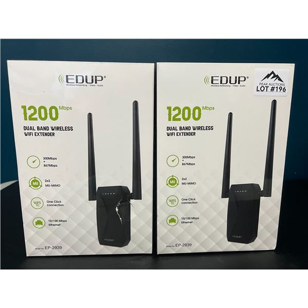 Lot of 2 EDUP 1200Mbps Dual-Band Wireless WiFi Extenders