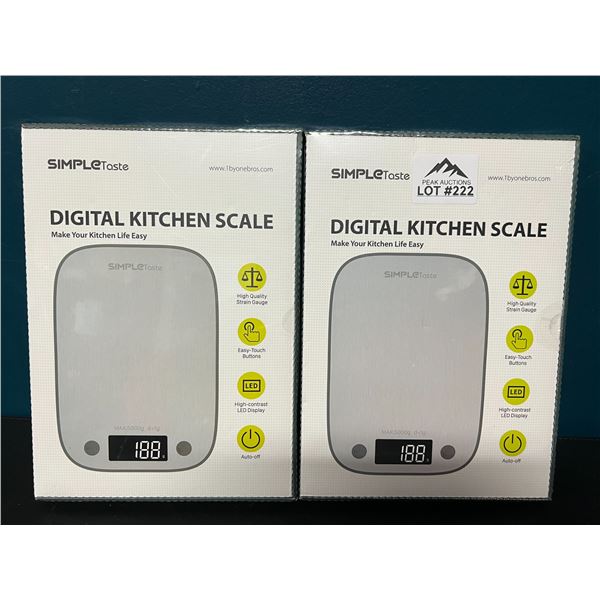 Lot of 2 SimpleTaste Digital Food Kitchen Scales