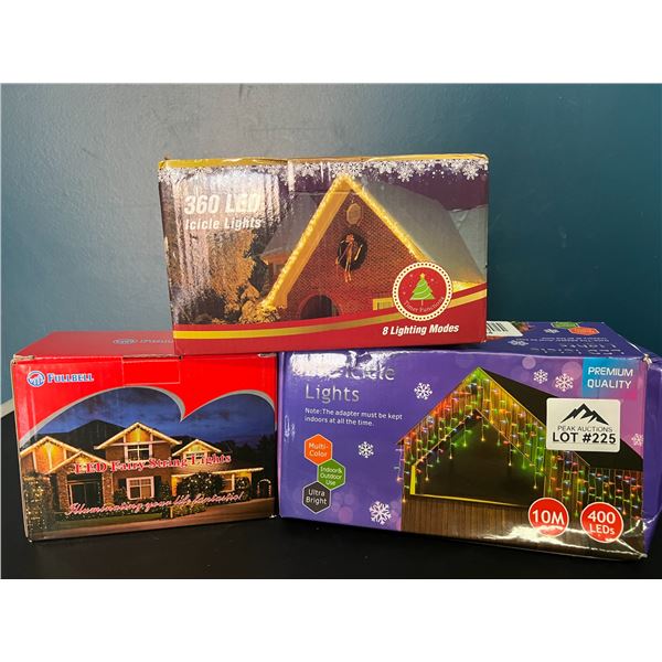 Lot of 3 Boxes of Assorted Christmas String Lights