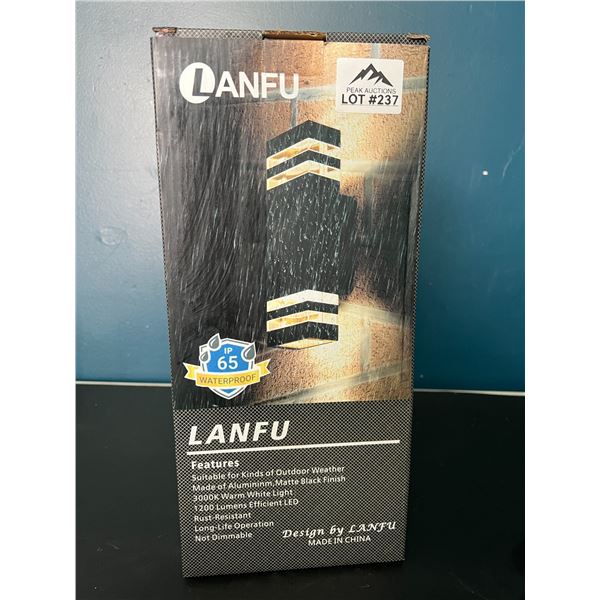 Lot of 1 Lanfu LED Wall Sconce Waterproof Porch Light