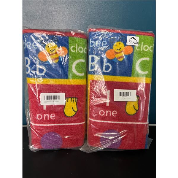 Lot of 2 Alphabet Rugs w/ Numbers for Kids