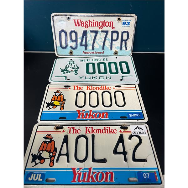 Lot of 4 Assorted License Plates (*Used)