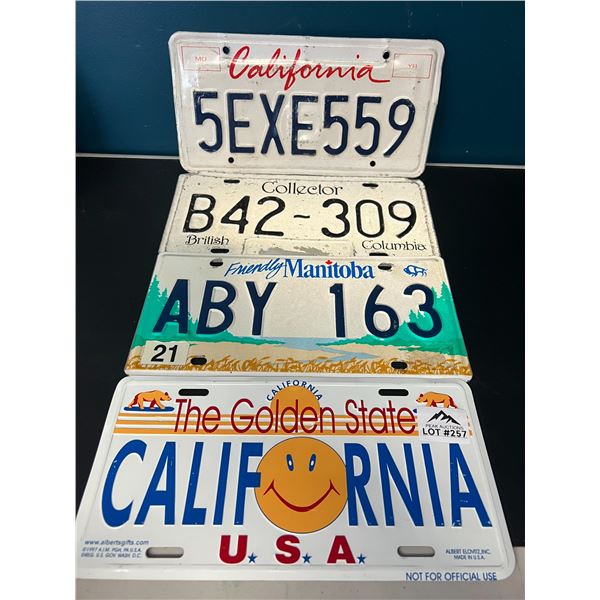 Lot of 4 Assorted License Plates (*Used)