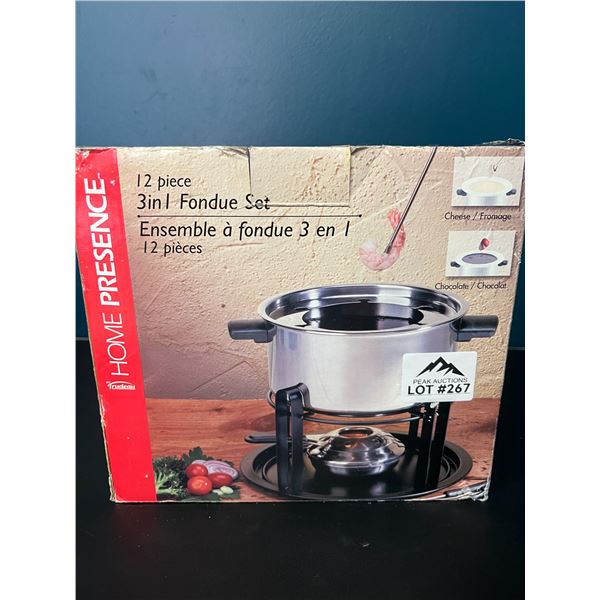 Lot of 1 12Piece 3-In-1 Fondue Set