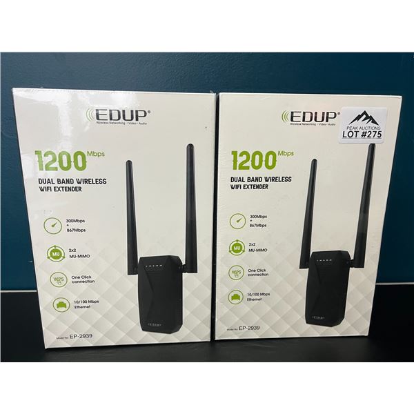 Lot of 2 EDUP 1200Mbps Dual-Band Wireless WiFi Extenders