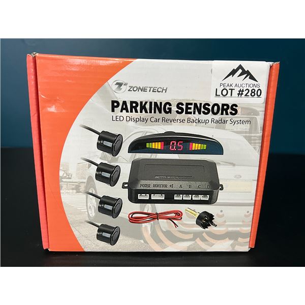 Lot of 1 Zonetech Parking Sensor Kit/LED Display Car Reverse Backup Radar System