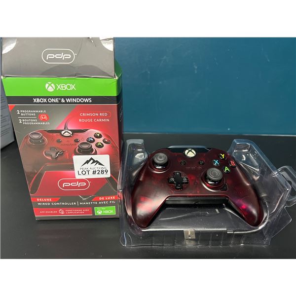 Lot of 1 PDP Xbox One & Windows Deluxe Wired Controller - Crimson Red