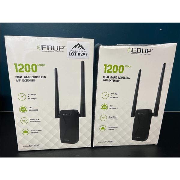 Lot of 2 EDUP 1200Mbps Dual-Band Wireless WiFi Extenders
