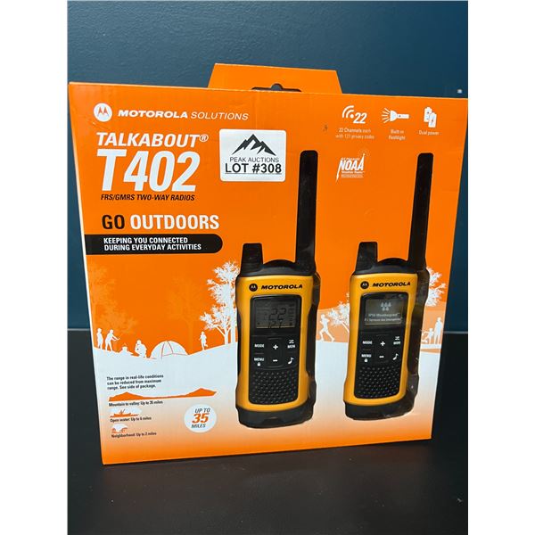 Lot of 1 Motorola Talkabout T402 FRS Two-Way Radios/Walkie Talkies - Rechargeable