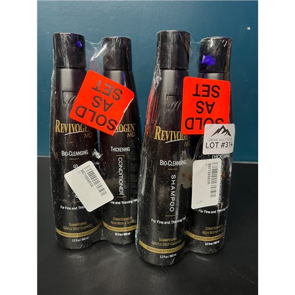 Lot of 2 Sets of Revivogen MD Bio-Cleansing Shampoo+Conditioner