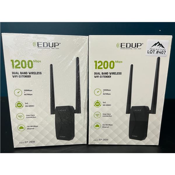 Lot of 2 EDUP 1200Mbps Dual-Band Wireless WiFi Extenders