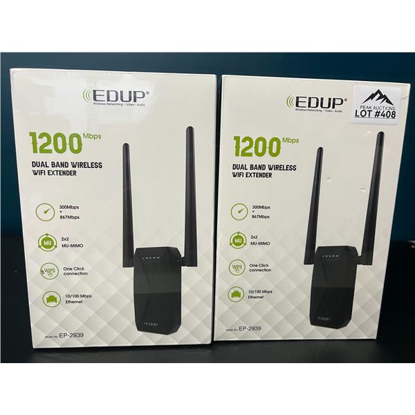 Lot of 2 EDUP 1200Mbps Dual-Band Wireless WiFi Extenders
