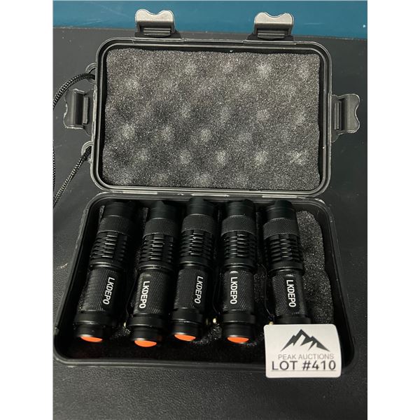 Lot of 5 Mini LED Tactical Flashlights