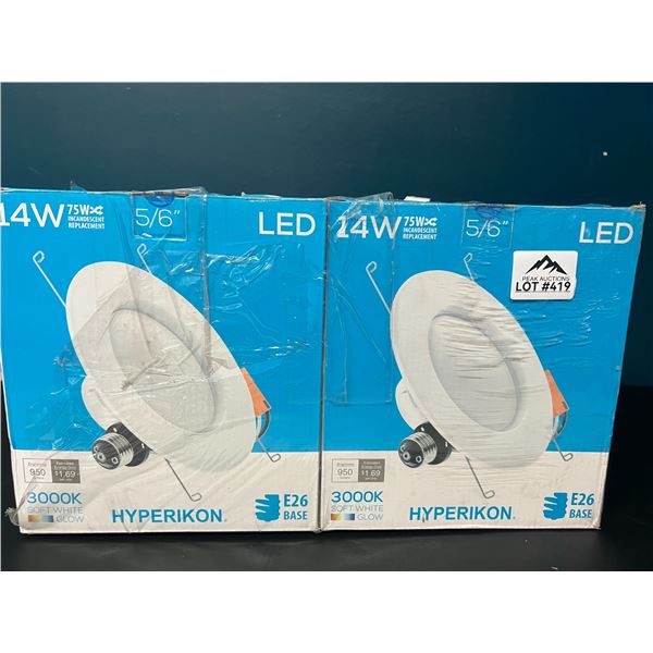 Lot of 4 Hyperikon LED 5/6" Downlights w/ E26 Base