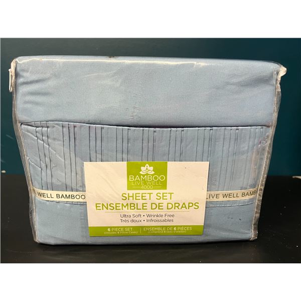 Lot of 1 Bamboo 6pc Sheet Set (King Size) - Blue