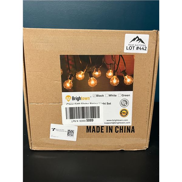 Lot of 1 Brightown LED Globe Outdoor String Light Set
