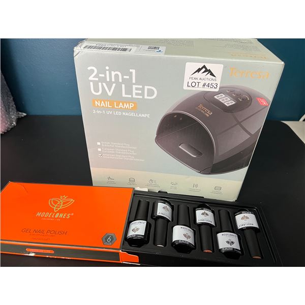Lot of 1 Black UV Nail Lamp & 6pc Gel Nail Polish Set