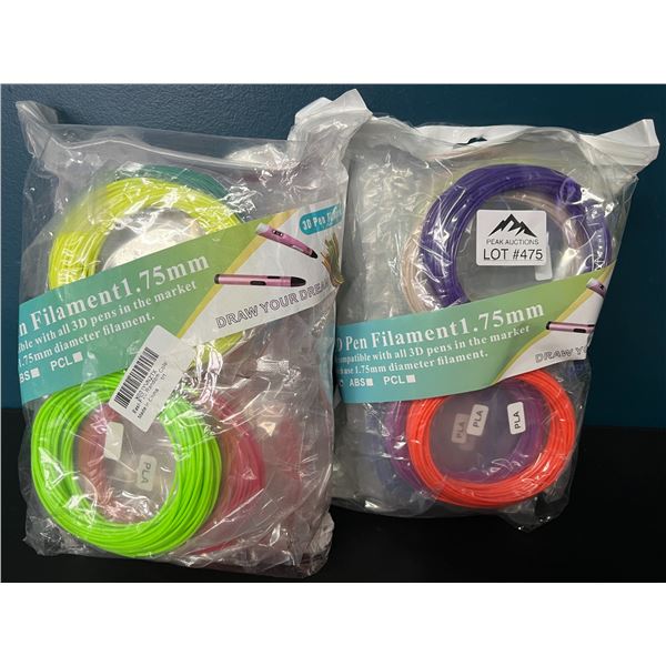 Lot of 2 MultiPacks of 3D Pen PLA Filament (1.75mm)