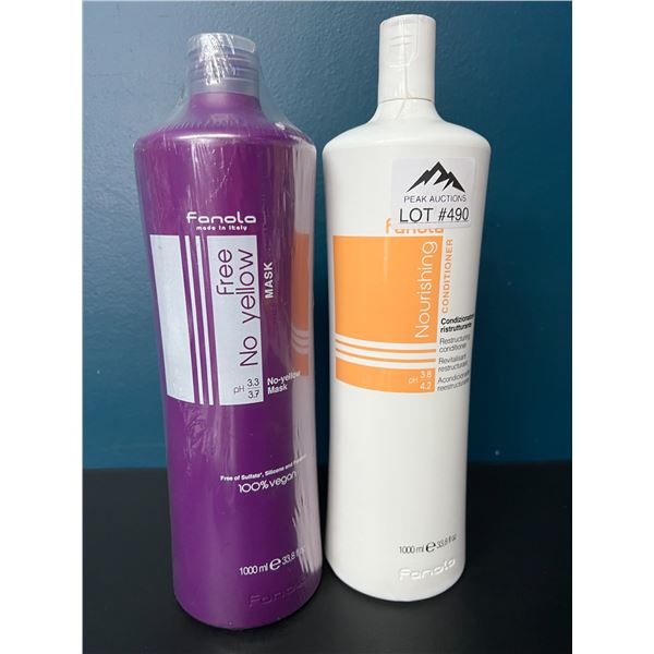 Lot of 2 Fanola Hair Products - No-Yellow Mask & Restructuring Conditioner (1L Large Bottles)