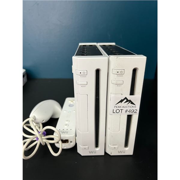 Lot of 2 Nintendo Wii Consoles (*Used) w/ Controller & Nunchuk