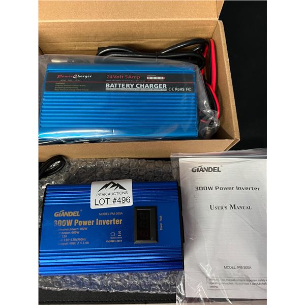Lot of 1 Battery Charger & 1 Power Inverter