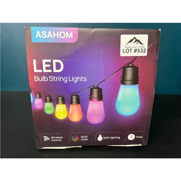 Lot of 1 Asahom LED Multi-Color Bulb String Lights w/ Wireless Control