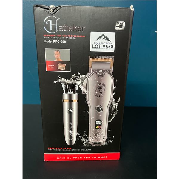 Lot of 1 Hatteker USB Rechargeable Hair Clipper and Beard Trimmer Combo Set