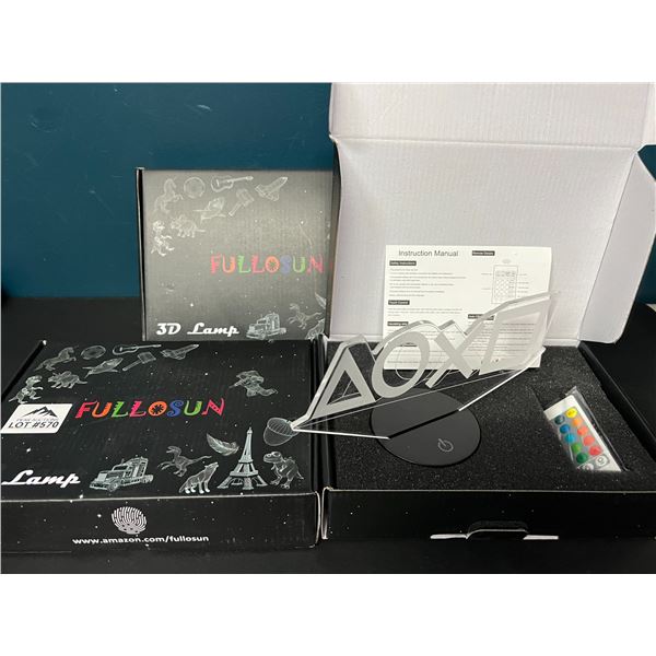 Lot of 3 USB 3D Acrylic Light-Up Lamps (Sony/Playstation Logo)