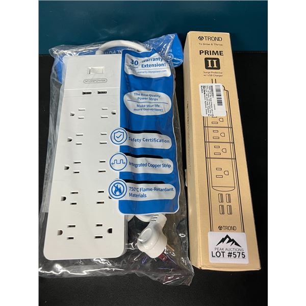 Lot of 2 Power Bars/Surge Protectors w/ Multiple Ports