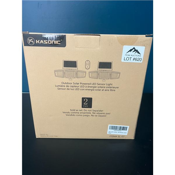 Lot of Kasonic Outdoor LED Solar Powered Sensor Lights (2 PACK)