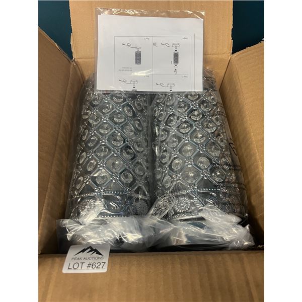 Lot of Crysdtal Table Lamps w/ USB Charging Ports (2pack)