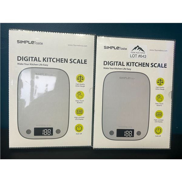 Lot of 2 SimpleTaste Digital Food Kitchen Scales