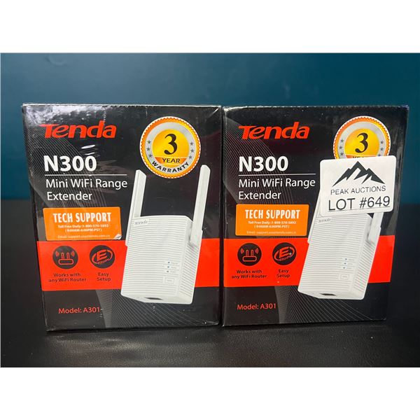 Lot of 2 Tenda N300 Mini WiFi Range Extenders