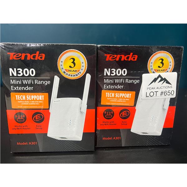 Lot of 2 Tenda N300 Mini WiFi Range Extenders