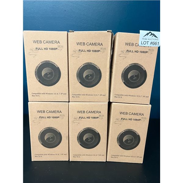 Lot of 6 HD 1080P Web Cameras