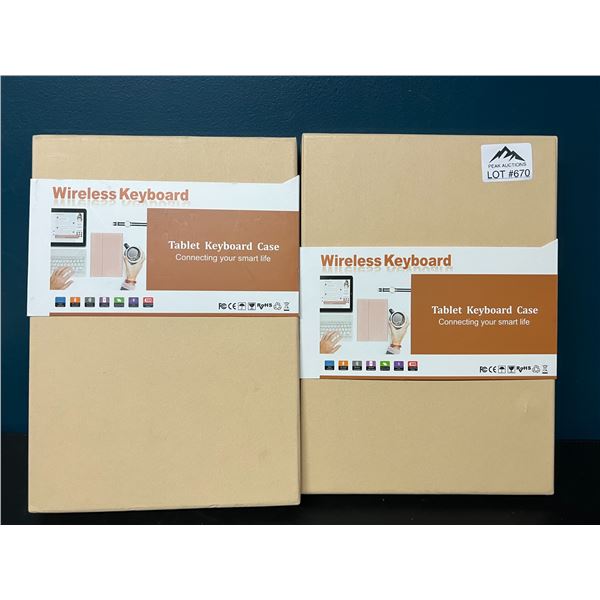 Lot of 2 Wireless Keyboard Cases for Tablets/iPads