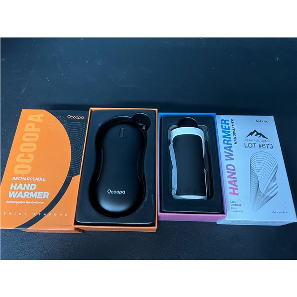 Lot of 2 Portable Rechargeable Hand Warmers/Powerbanks