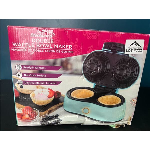 Lot of 1 Brentwood Appliances Double Waffle Bowl Maker